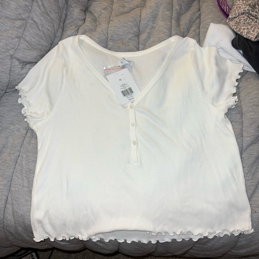 True craft white crop top